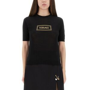 Versace Women Logo Knit T-Shirt
